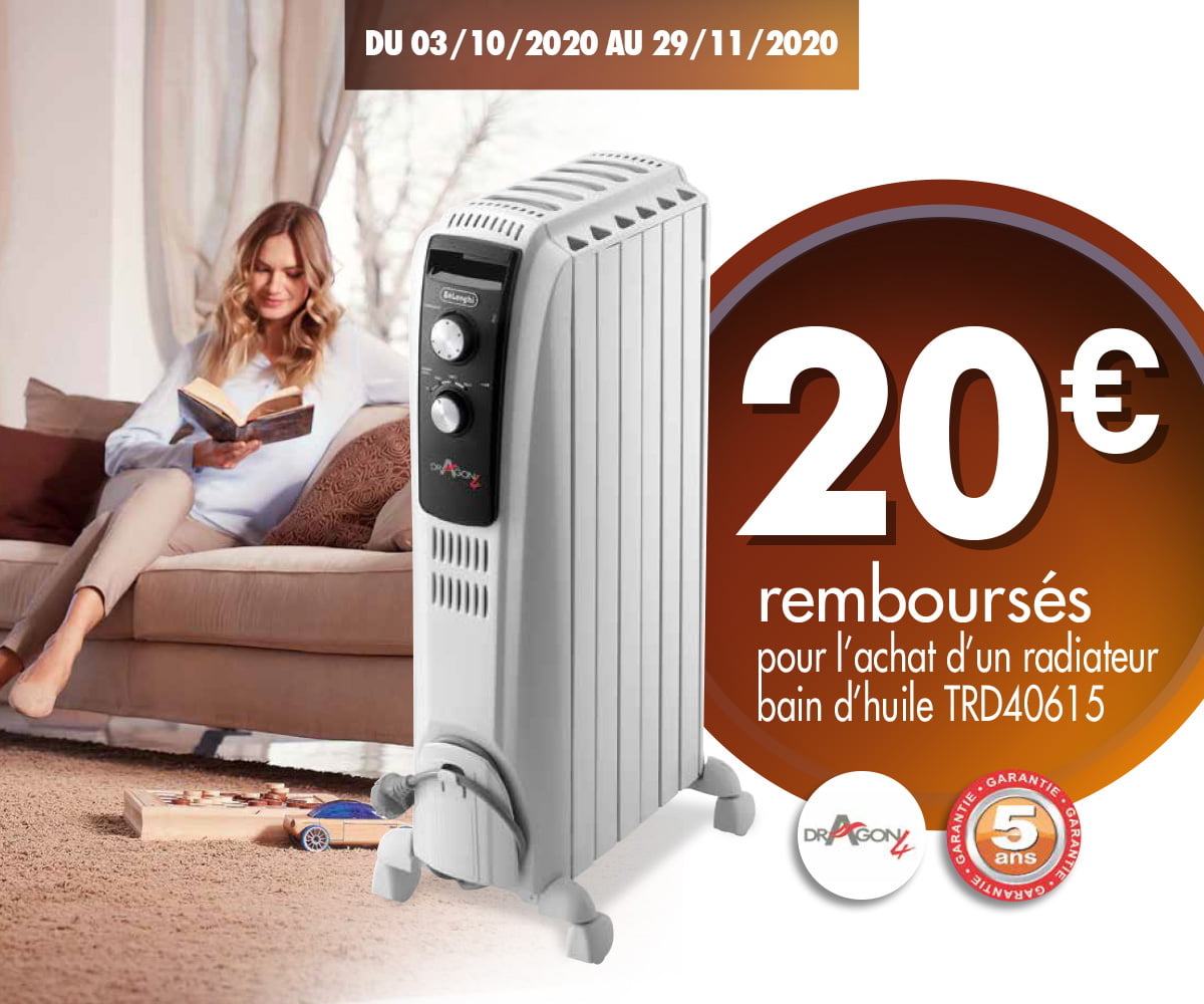 DE'LONGHI - Bain d'huile : 20€ remboursés DE'LONGHI - Bain d'huile : 20€ remboursés